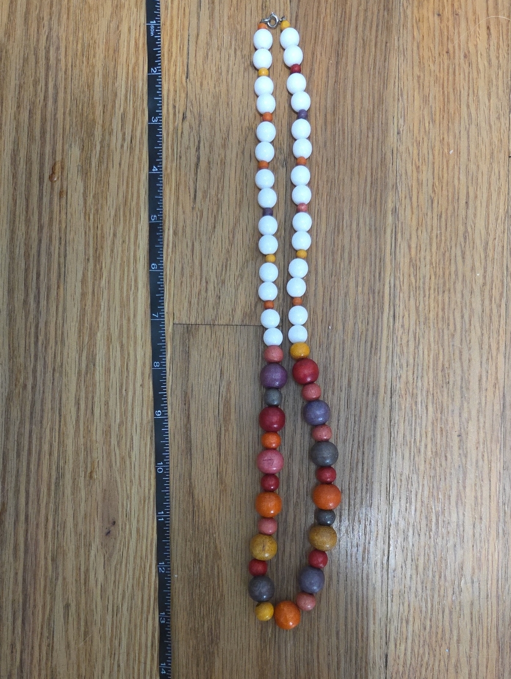 Multicolor Beaded Necklace with White Accent Beads